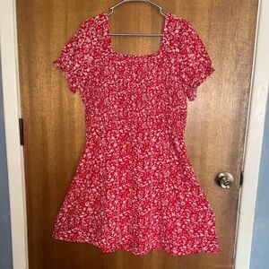 Red Floral Mini Dress